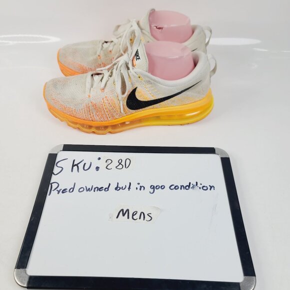 Nike Flyknit Max Women's White Orange Atomic Mango Athletic Sneaker Size US 8.5 - Picture 7 of 7